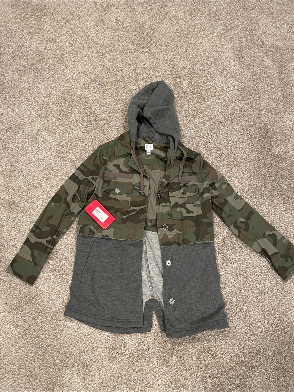 Evereve Camouflage Utility Jacket in Green and Brown - Picture 1 of 3